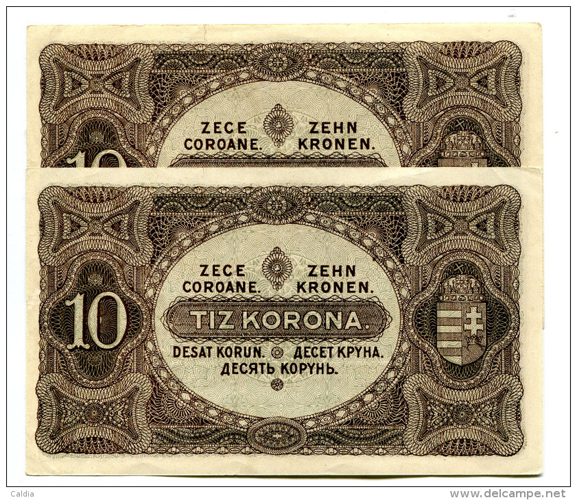 Hongrie Hungary Ungarn 10 Korona 1920 AUNC / UNC - 2 Consecutives # 1 - Hongrie