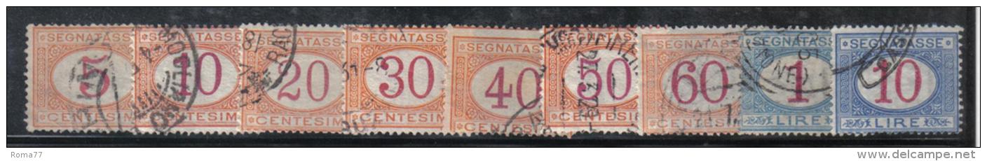 Z812 - REGNO 1890 , Segnatasse Serie N. 20/28  Used - Strafport