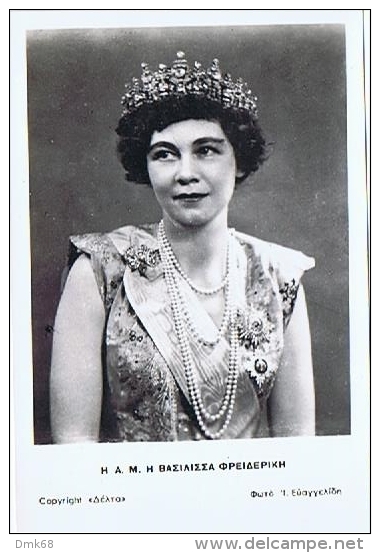 GREECE - QUEEN FEDERICA - 1960 RPPC POSTCARD - Königshäuser