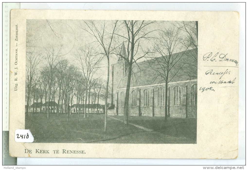 RENESSE * KERK * ANSICHTKAART * CPA * GELOPEN In 1902 Van RENESSE Naar MIDDELBURG (2418) - Renesse