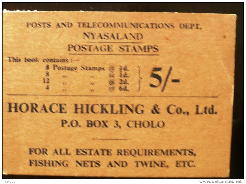 NYASALAND CARNET Theme Divers (pirogue, Bateaux, Panthere, Mammiferes, Banque, Phare) ** MNH (4 Scan)emis En 1950 - Nyassaland (1907-1953)