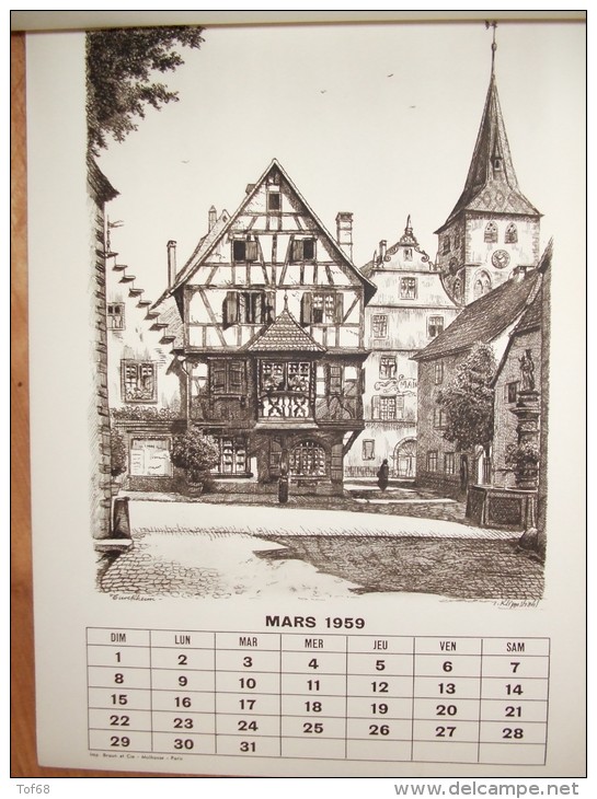 Calendrier Banque Populaire 1959 Mulhouse Altkirch Thann - Grossformat : 1941-60