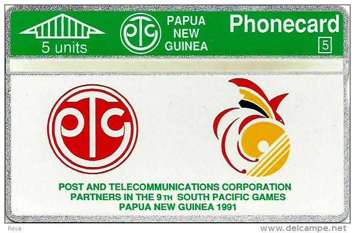 PAPUA NEW GUINEA 5 U SOUTH PACIFIC GAMES SPORT LOGO L & G PNG-01 MINT CV$15US 1ST ISSUE READ DESCRIPTION !!! - Papouasie-Nouvelle-Guinée