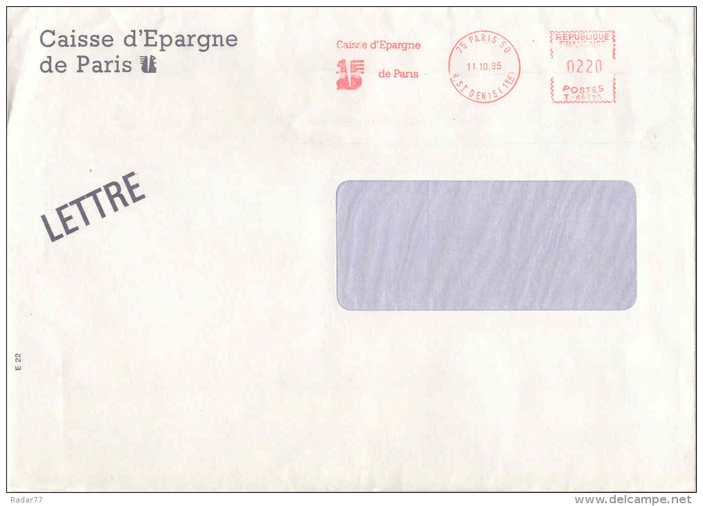 EMA HAVAS Type T De 1985 Avec Publicité Illustrée Thème écureuil - Caisse D'épargne - Rongeurs