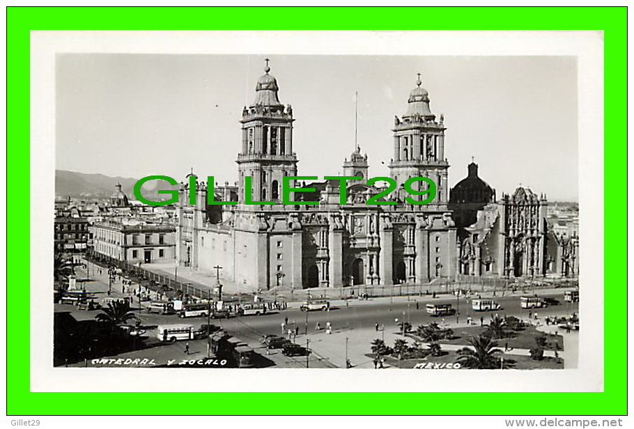 MEXICO - CATEDRAL Y ZOCALO - TRÈS ANIMÉE DE VIEILLES AUTOBUS - - Mexico