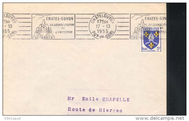 France   1955 63 Chatelguyon  Terme Thermes Thermal  Sur Carte - Termalismo