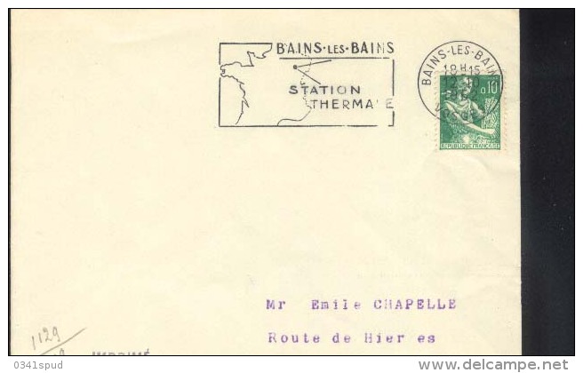 France   1962 88 Bains Les Bains Terme Thermes Thermal  Sur Carte - Thermalisme