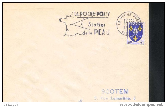 France   1955 86 La Roche Posay Terme Thermes Thermal  Sur Enveloppe - Thermalisme