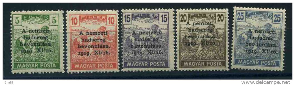 1919 Ungheria, Entrata A Budapest Dell'armata Nazionale, Serie Completa Nuova (*) - Unused Stamps