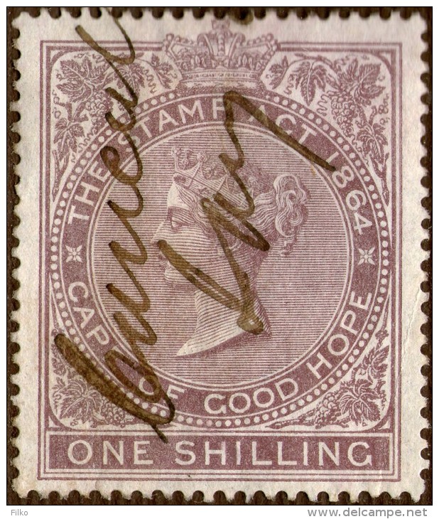 Cape Of Good Hope,revenue Stamp 1 Shilling,1865,used As Scan - Cap De Bonne Espérance (1853-1904)