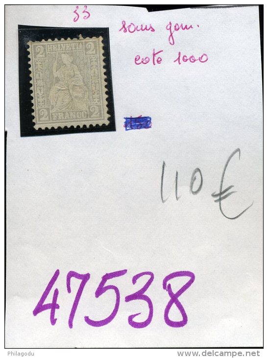 Yv.33 (*)   Sans Colle  Cote 110 E - Unused Stamps