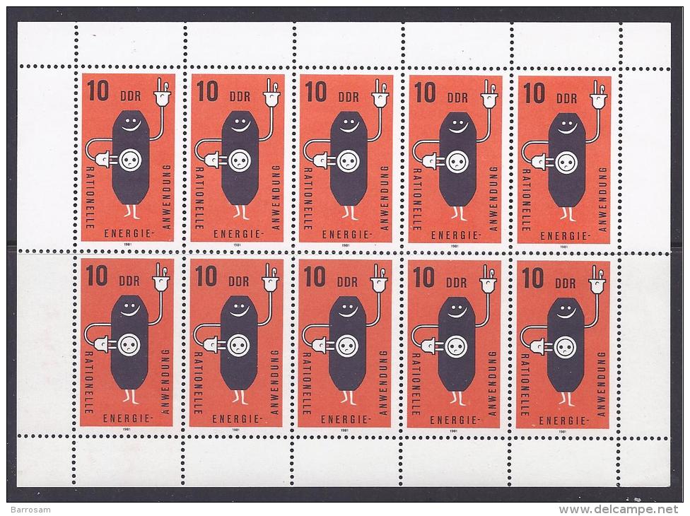 GermanDemocraticRepublic1981:SAVING ENERGY Michel2601 KB(minisheet)mnh** - Other & Unclassified