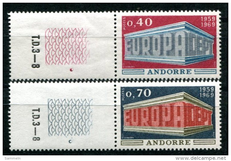 1661 - FRANZ. ANDORRA Postfrisch - Mi.Nr. 214-215, Europa-CEPT - Mnh Set - Nuovi