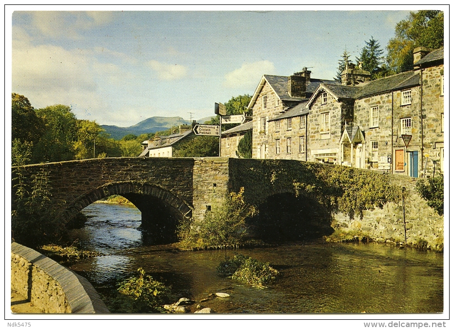 BEDDGELERT : BRIDGE OVER THE RIVER COLWYN (10 X 15cms Approx.) - Caernarvonshire