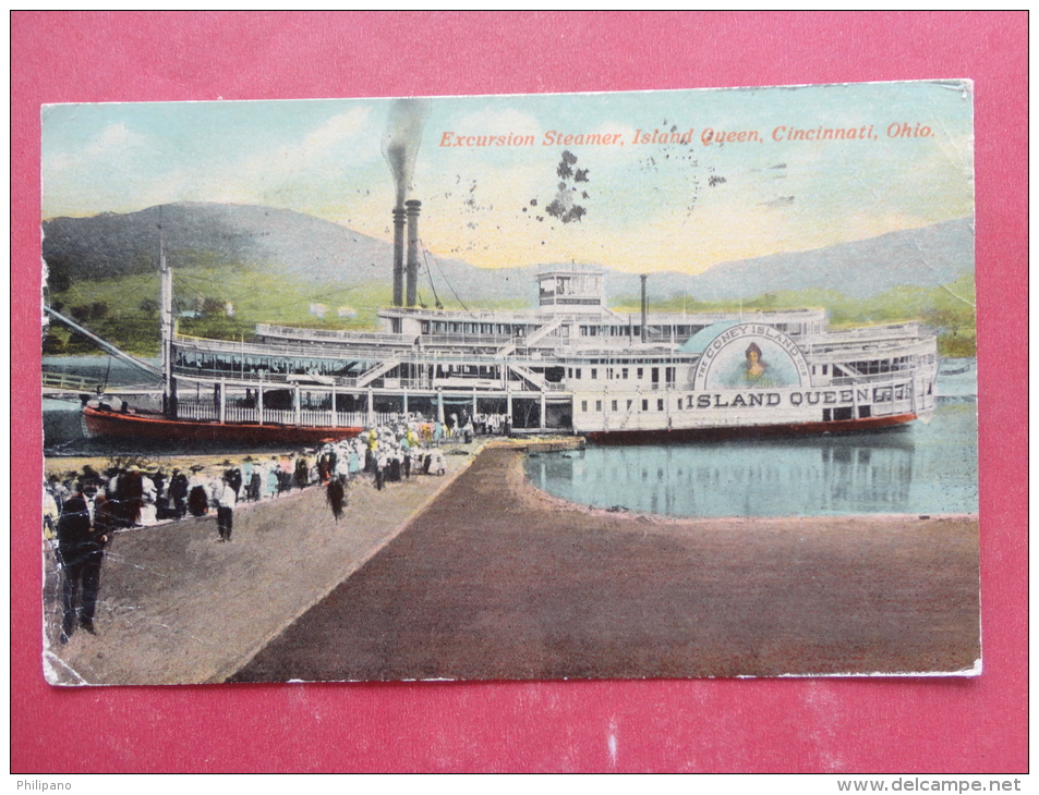 Cincinnati,OH--Excursion Steamer Island Queen--cancel 1916--PJ229 - Sonstige & Ohne Zuordnung