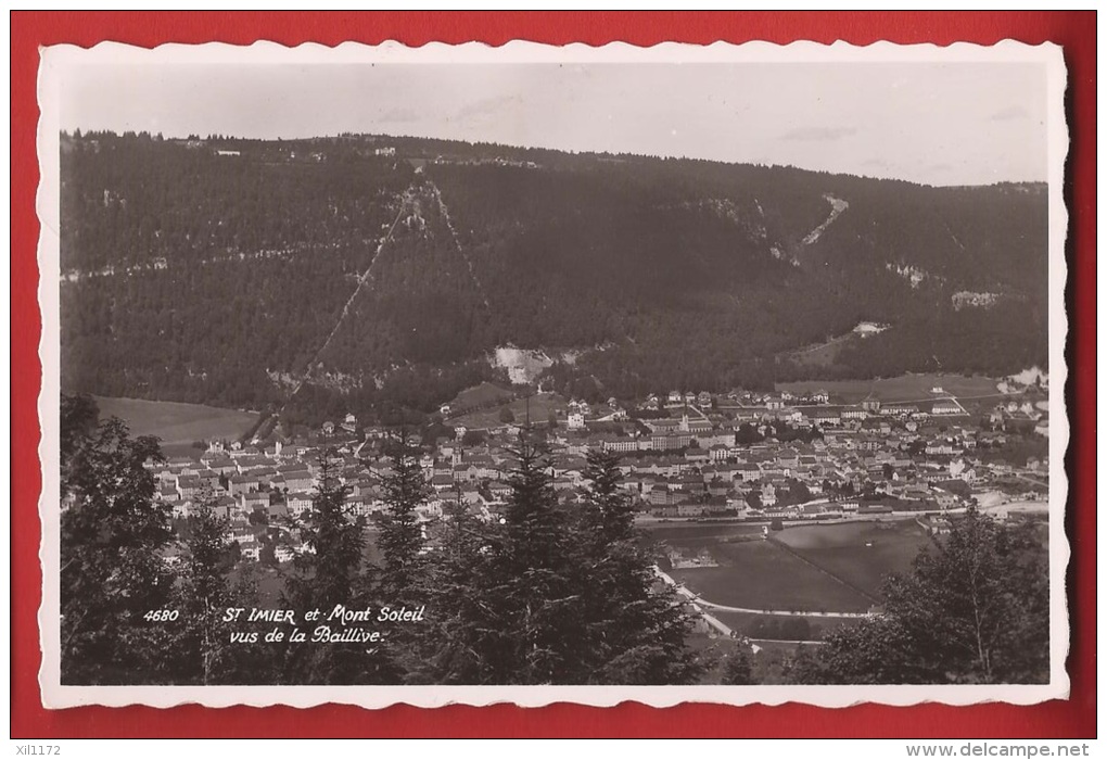 Z0286 St-Imier Et Mont Soleil Vue De La Baillive. Cachet St Imier 1943. Visa ACF 1939 - Saint-Imier 