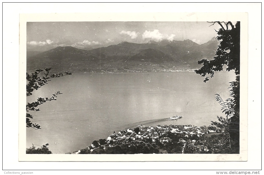 Cp, Suisse, Saint-Gingolph, Et Le Lac Léman, Vus De La Route De Novel - Saint-Gingolph