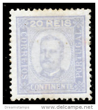 !										■■■■■ds■■ Portugal 1892 AF#75(*) King Carlos 20 Réis Chalky 12,5 CV €60,00 (x3322) - Nuevos