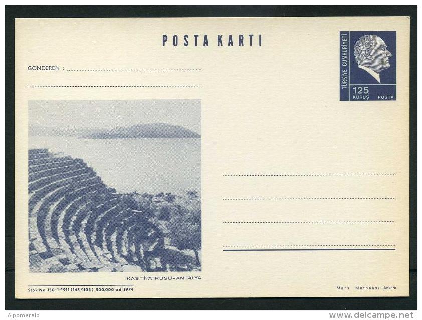 TURKEY 1974 PS / Postcard - View From Kas Theatre Ruins (Antalya) #AN 242 - Interi Postali