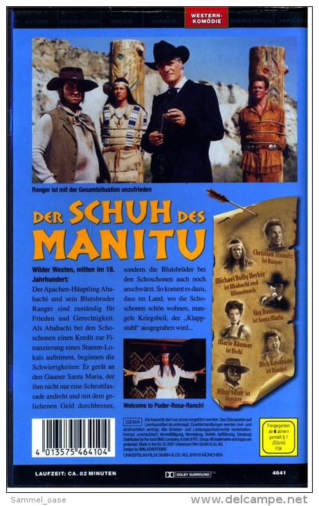 VHS Video , Der Schuh Des Manitu -  Mit  Michael Bully Herbig, Christian Tramitz, Sky Du Mont  -  Von 2001 - Enfants & Famille