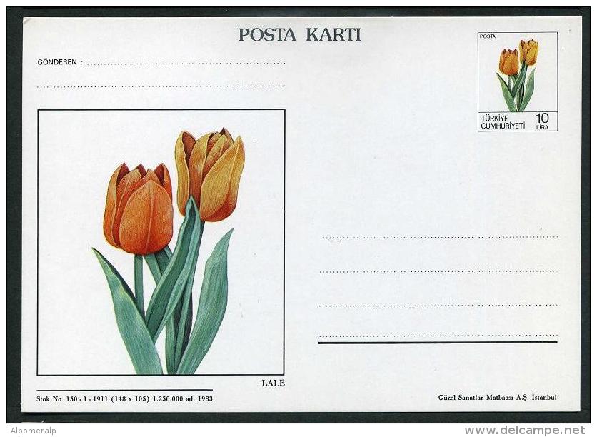 TURKEY 1983 PS / Postcard - Rose, Tulip And Carnation Illustration, Set Of 3 Postcards Oct.29, #AN 260-262. - Entiers Postaux