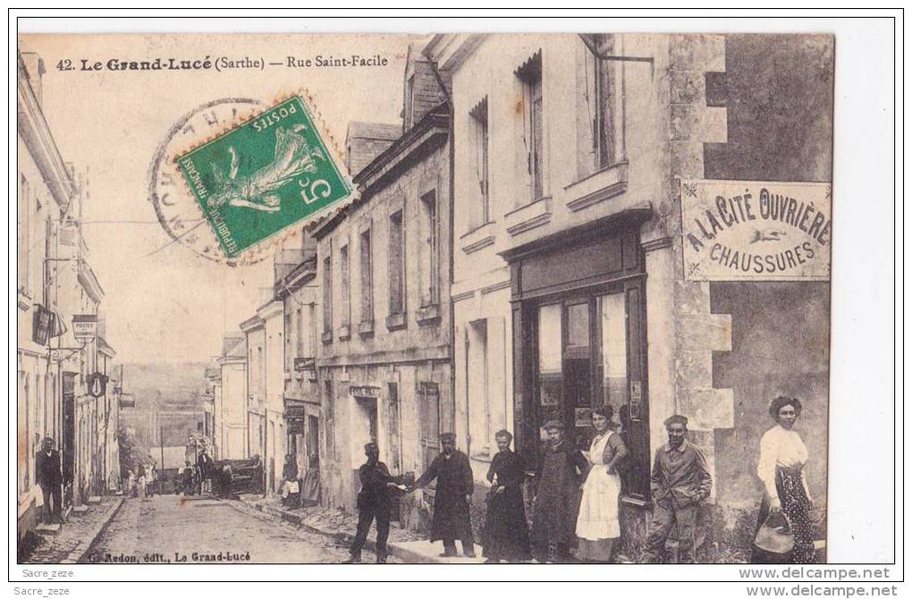 LE GRAND-LUCE(72)1910-rue Saint Facile-animée - Le Grand Luce