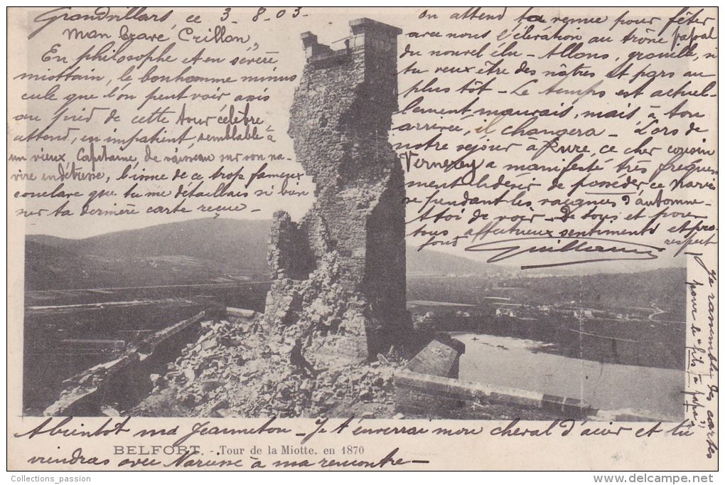 Cp , 90 , BELFORT , Siège De Belfort (1870-71) , La Tour De Miotte En 1870 - Belfort – Siège De Belfort