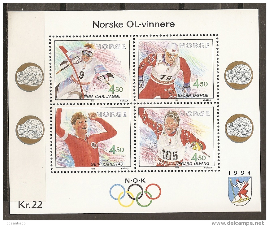 NORUEGA 1993 - Yvert #H19 - MNH ** - Hojas Bloque