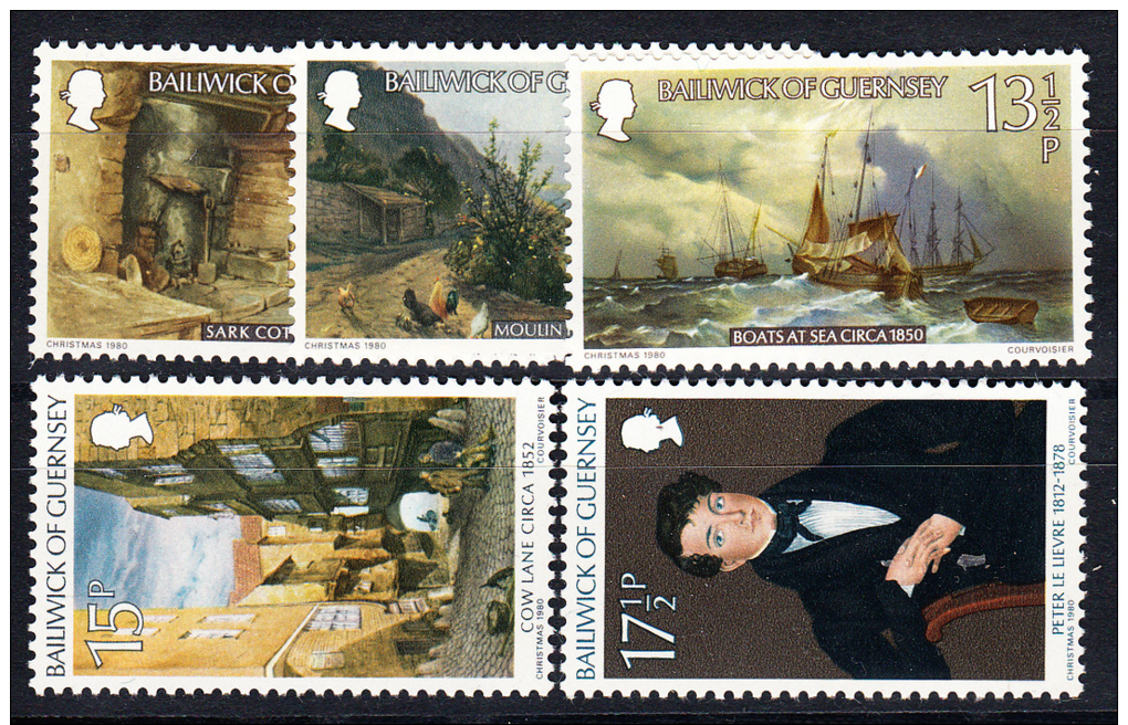 GUERNSEY  1980.YVERT Nº 208/212.CHRISTMAS 1980. MNH - Guernsey