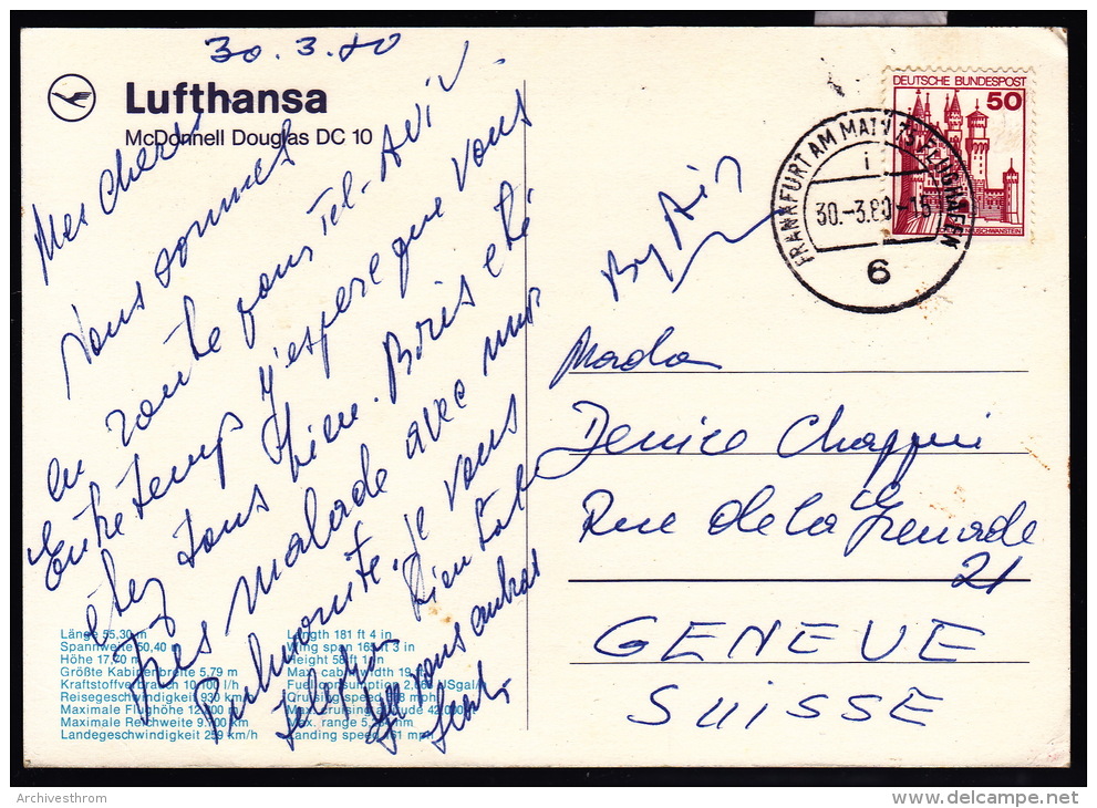 Luftansa  Mac Donnell Douglas DC 10 Ca 1980 : Form. 10 / 15 (12´446) - 1946-....: Moderne