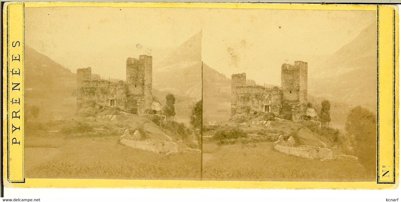 Photo Stéréoscopique Des Tours Du  Château De Ste-marie Près De Luz-Saint-Sauveur. - Stereo-Photographie