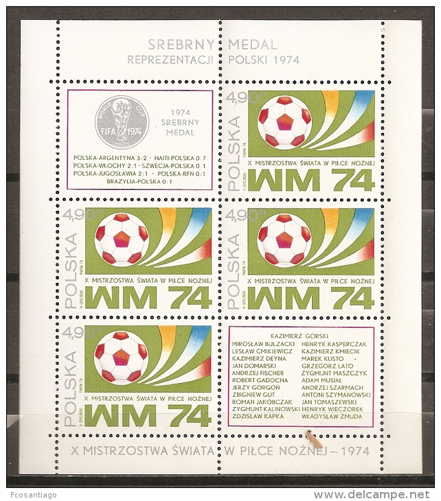 FÚTBOL - POLONIA 1974 - Yvert #H66 - MNH ** - 1974 – Alemania Occidental