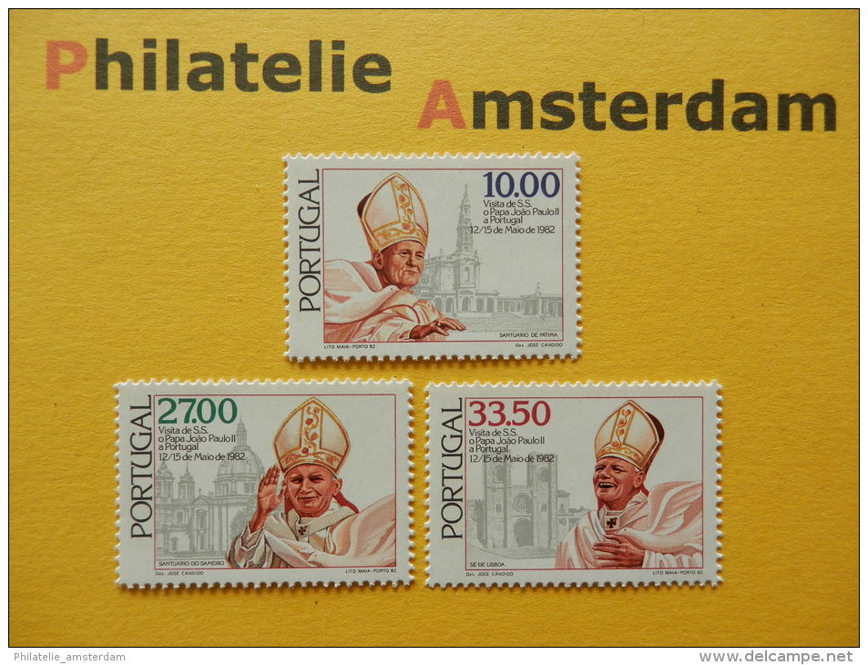 Portugal 1982, POPE JOHN PAUL II: Mi 1565-67, ** - Pausen