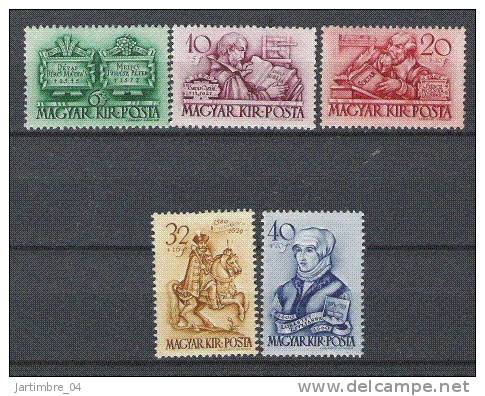 1939 HONGRIE 542-46** Protestants, Série Complète - Nuevos