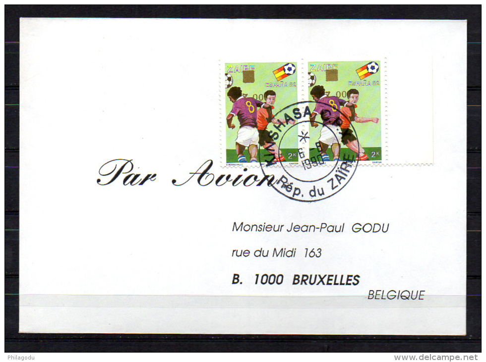 Commémoratif, Coupe Du Monde  « Espana’82 », 1100 Surcharge Renversée En Paire, Cote 20 € - Used Stamps