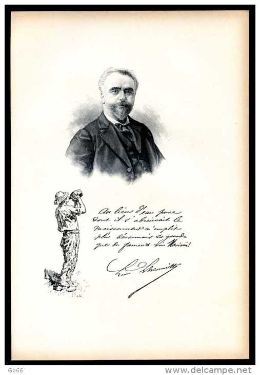 LEON LHERMITE...biographie, Autographe, Et Portrait Gravé Sur Bois  1900 - Collections