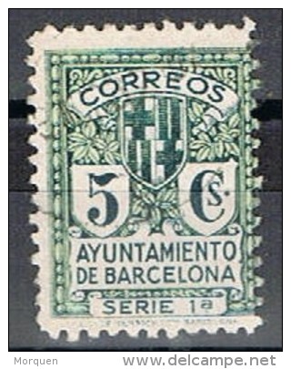 Sello Recargo Ayuntamiento Barcelona, Variedad Salto Peine, Num 9 º - Barcelona