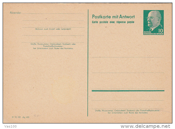 GERMAN PERSONALITY, PC STATIONERY, ENTIER POSTAL, 2X, 1985, GERMANY - Postkarten - Ungebraucht