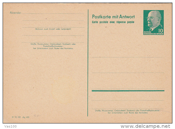 GERMAN PERSONALITY, PC STATIONERY, ENTIER POSTAL, 2X, 1985, GERMANY - Cartoline - Nuovi