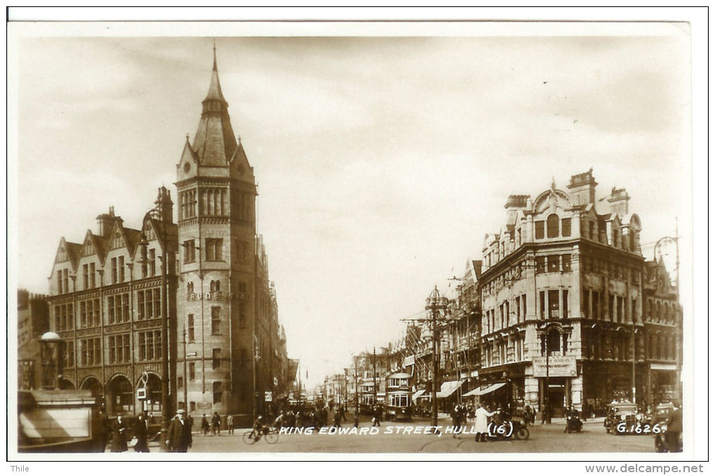 King Edward Street - HULL - Old Cars - Tram - Tramway - Hull