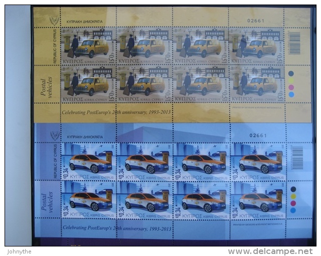 Cyprus 2013 Europa 2 Sheet Same Serial Numbers  MNH - Ungebraucht