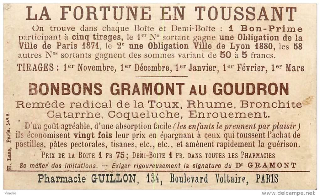 Bonbons Gramont     : Réf  FRP-3 13-025 : Mme Granier - Other & Unclassified