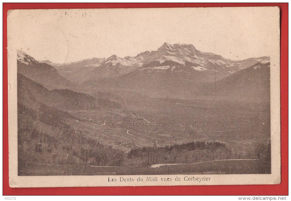 Z0298  Les Dents Du Midi Vues De Corbeyrier Au-dessus D'Aigle. Cachet Corbeyrier 1920 Pour Paris. - Corbeyrier