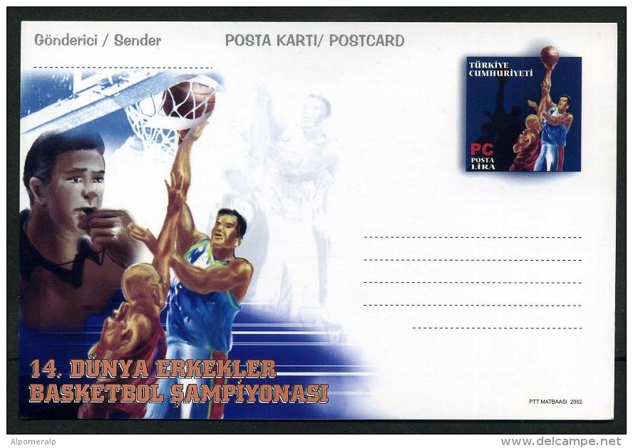 TURKEY 2002 PS / Postcard - 14th Men's World Basketball Championship (SET); Aug.29, #AN 367. - Entiers Postaux