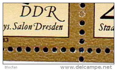 Abart Sonnenuhren DDR Von Feld 7 Des Kleinbogen DDR 2798 I Plus 4-Block ** 81€ Blocchi Bf M/s Clock Sheetlet Of Germany - Orologeria