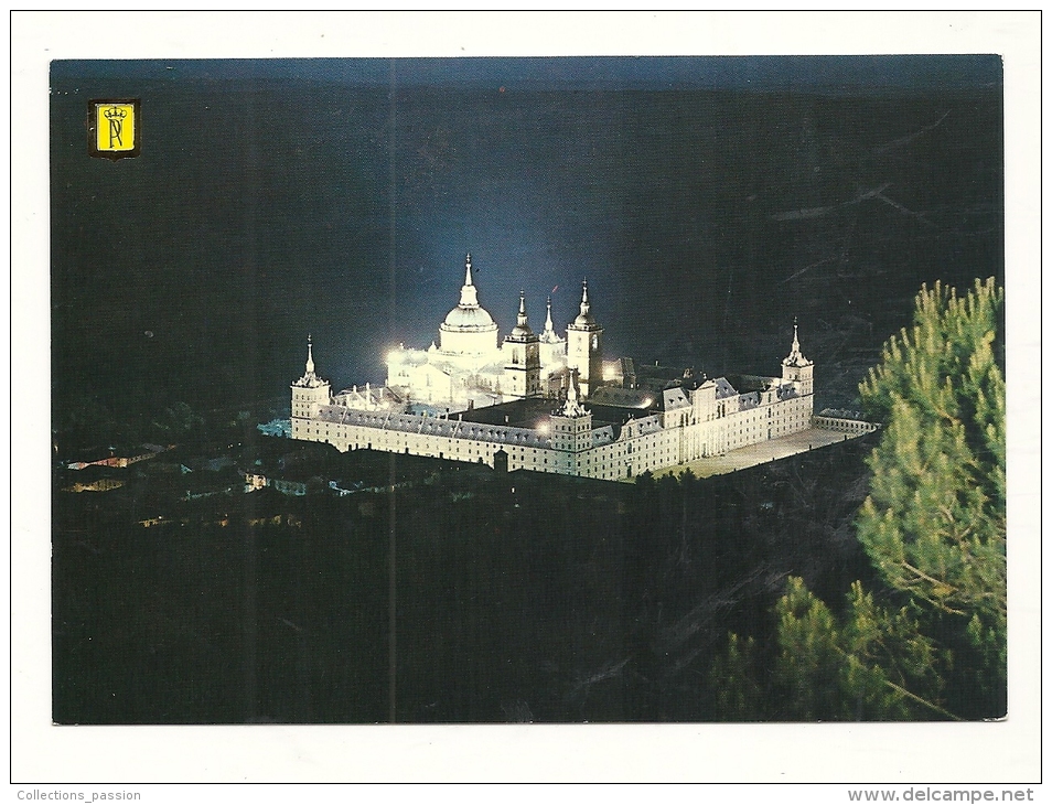 Cp, Espagne, El Escorial, Vue Générale Du Monastère Illuminé - Madrid