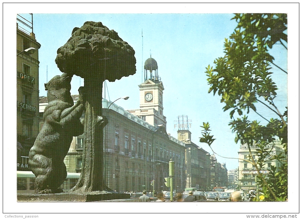 Cp, Espagne, Madrid, Monumento A "El Oso Y El Madrono" (Puerta Del Sol), écrite - Madrid