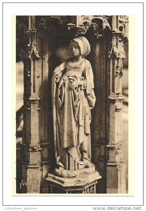 Cp, 01, Bourg, Eglise De Brou, Statuette Du Tombeau De Philibert Le Beau - Eglise De Brou