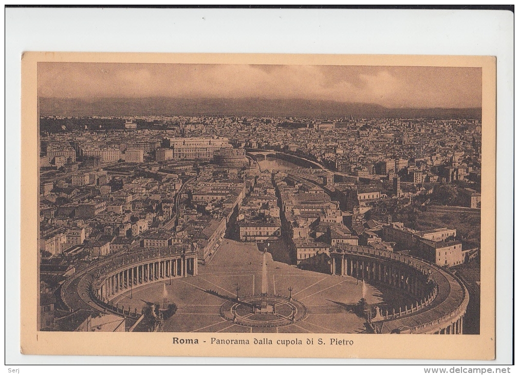 Roma  Panorama Dalla Cupola  Di San Pietro Italy Old PC - Otros & Sin Clasificación