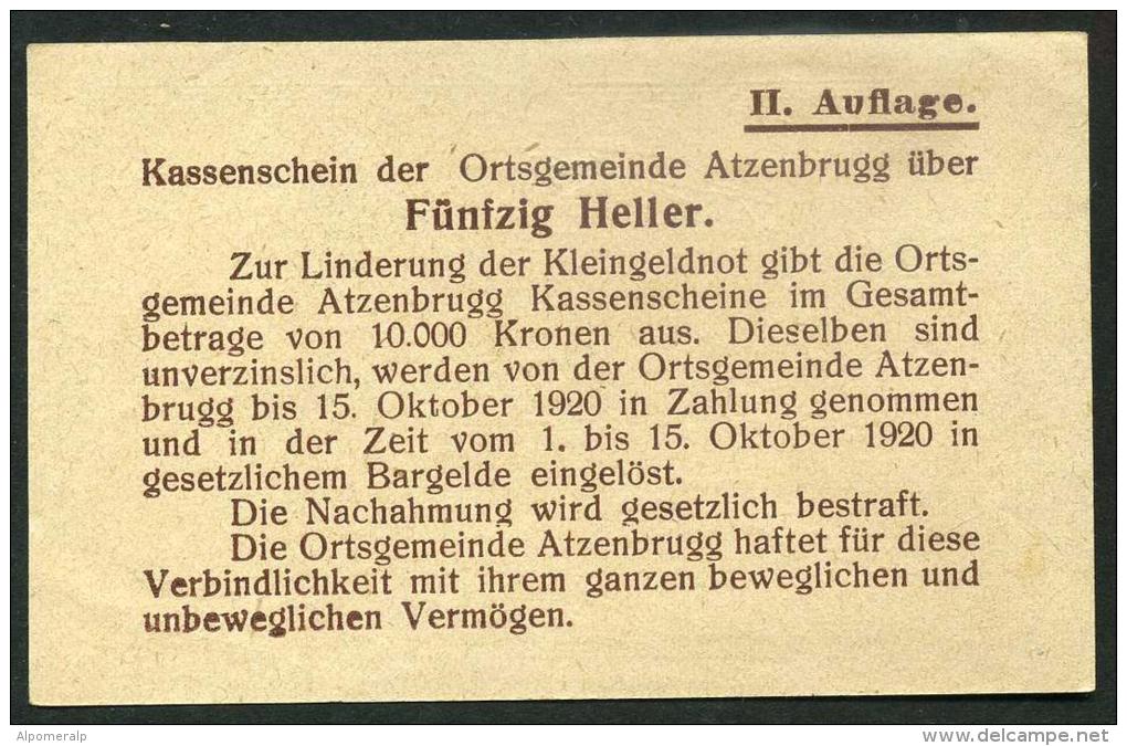 Notgeld, Gutschein, 15 Oktober 1920 - 50 Heller (II Auflage) / Franz Schubert - Lokale Ausgaben